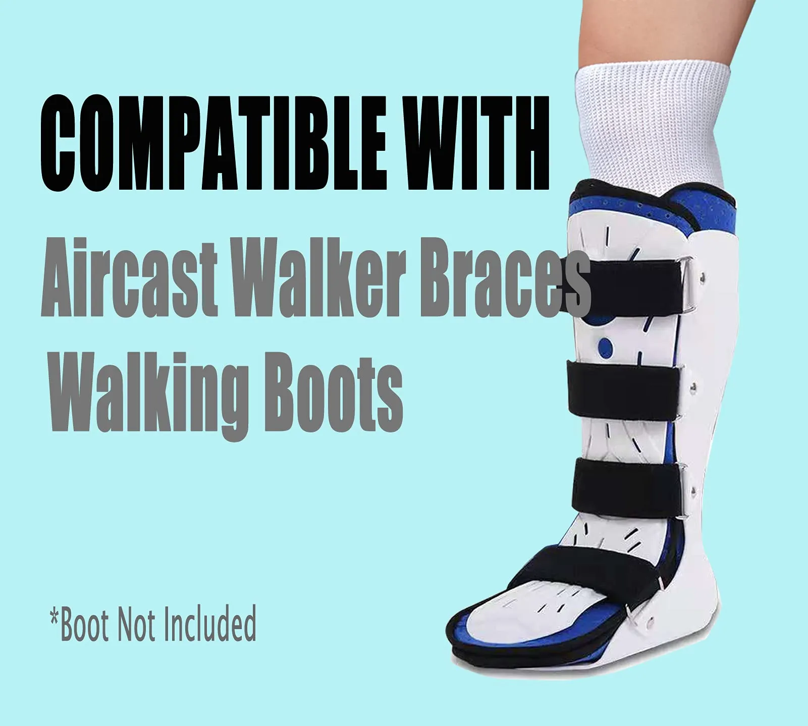 2 Pairs Replacement Sock for Air cast Walking Boot Walker Brace - Air Cam Walkers Fracture Boot Orthopedics Socks Cast Boot Sock 2 Pairs