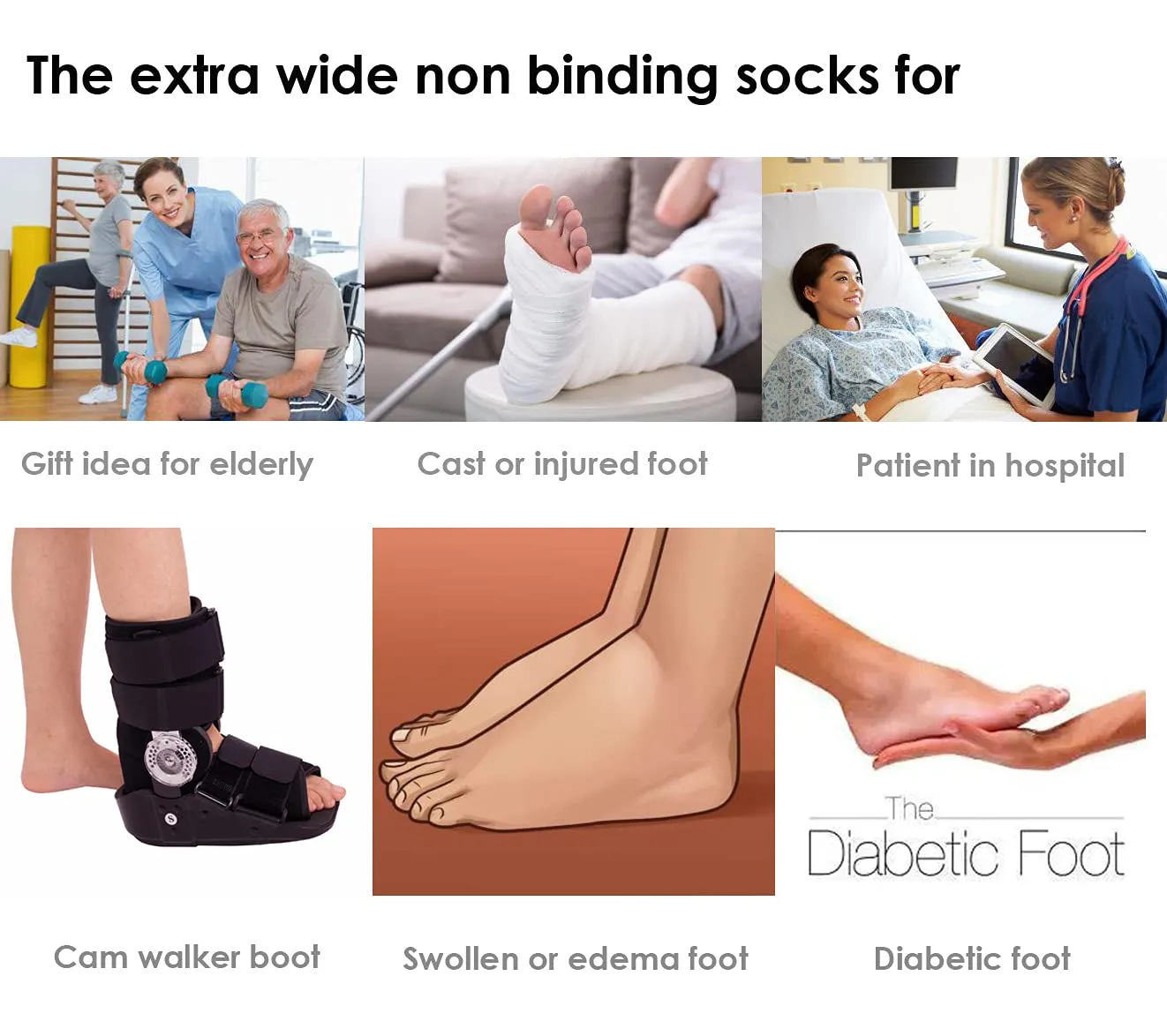 2 Pairs Replacement Sock for Air cast Walking Boot Walker Brace - Air Cam Walkers Fracture Boot Orthopedics Socks Cast Boot Sock 2 Pairs