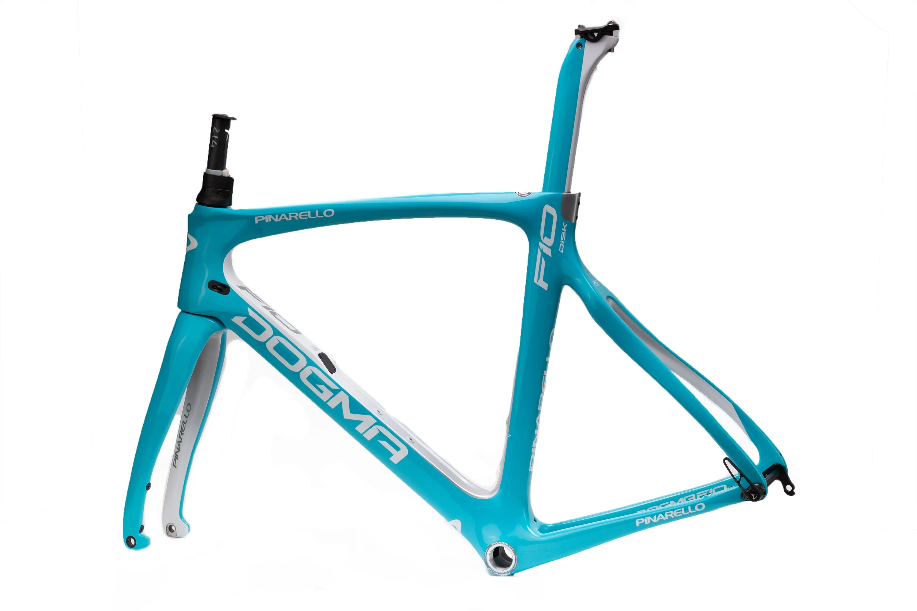 2019 Pinarello Dogma F10 Disk Frameset Diamond Blu/Sil/Wht 56