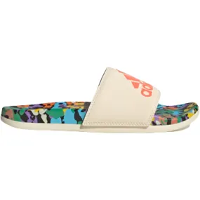Adidas Women's Adilette Comfort Slides - Ecru Tint / Coral Fusion