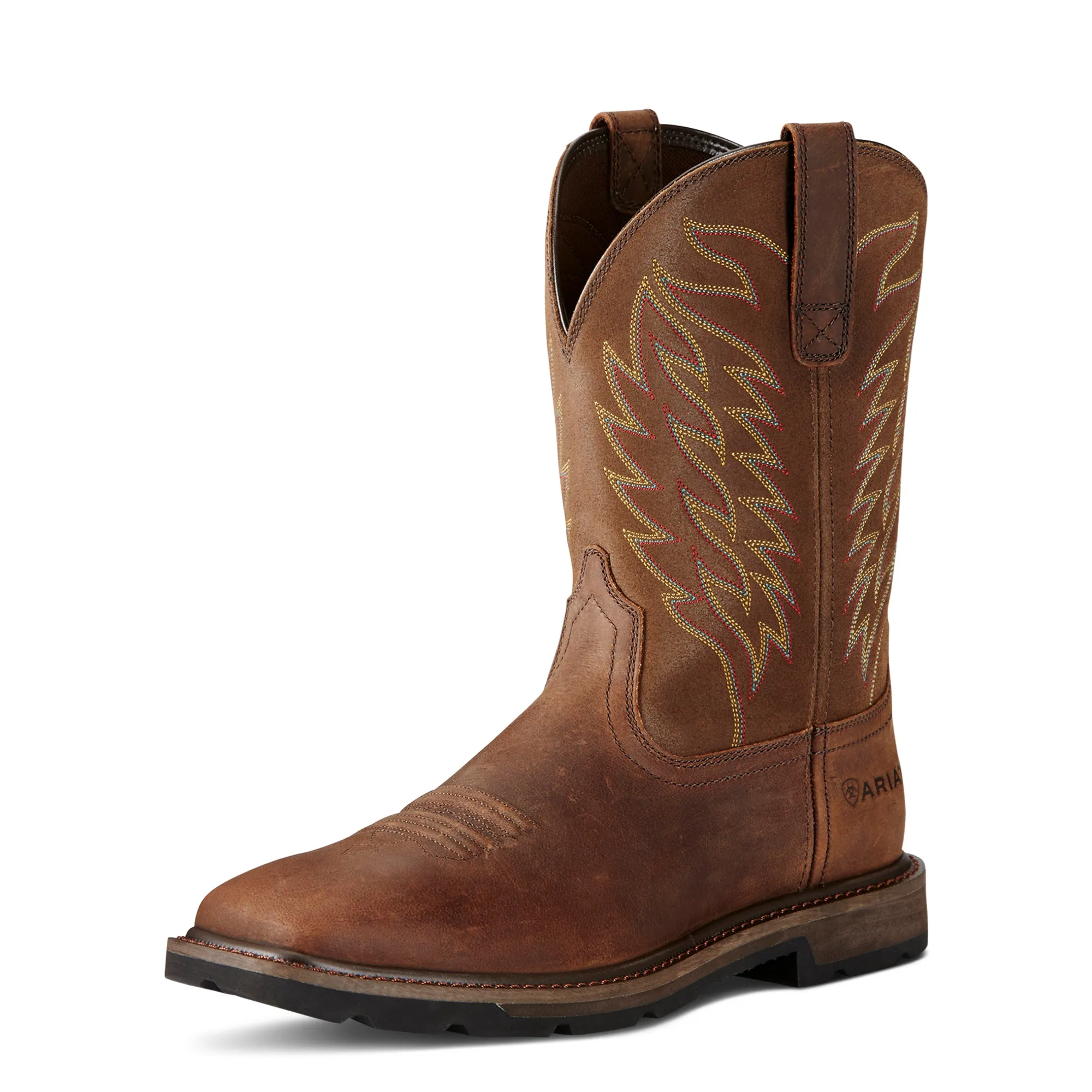 ARIAT GROUNDBREAKER BROWN WIDE SQUARE TOE WORK BOOT