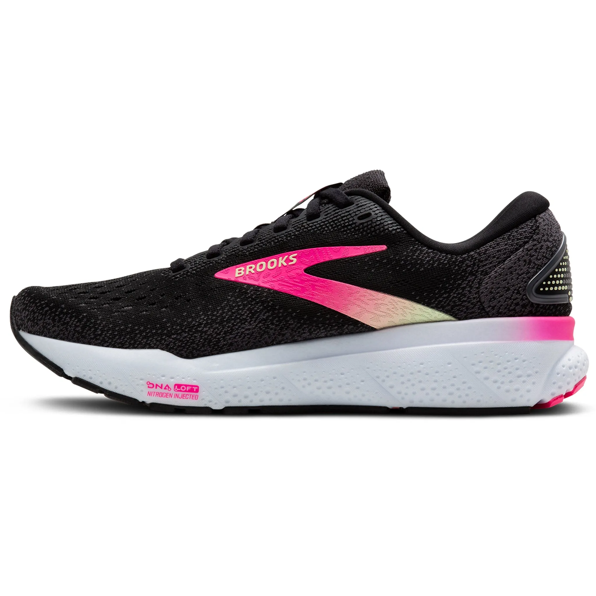 Brooks Ghost 16 Women's Black/Pink/Yellow