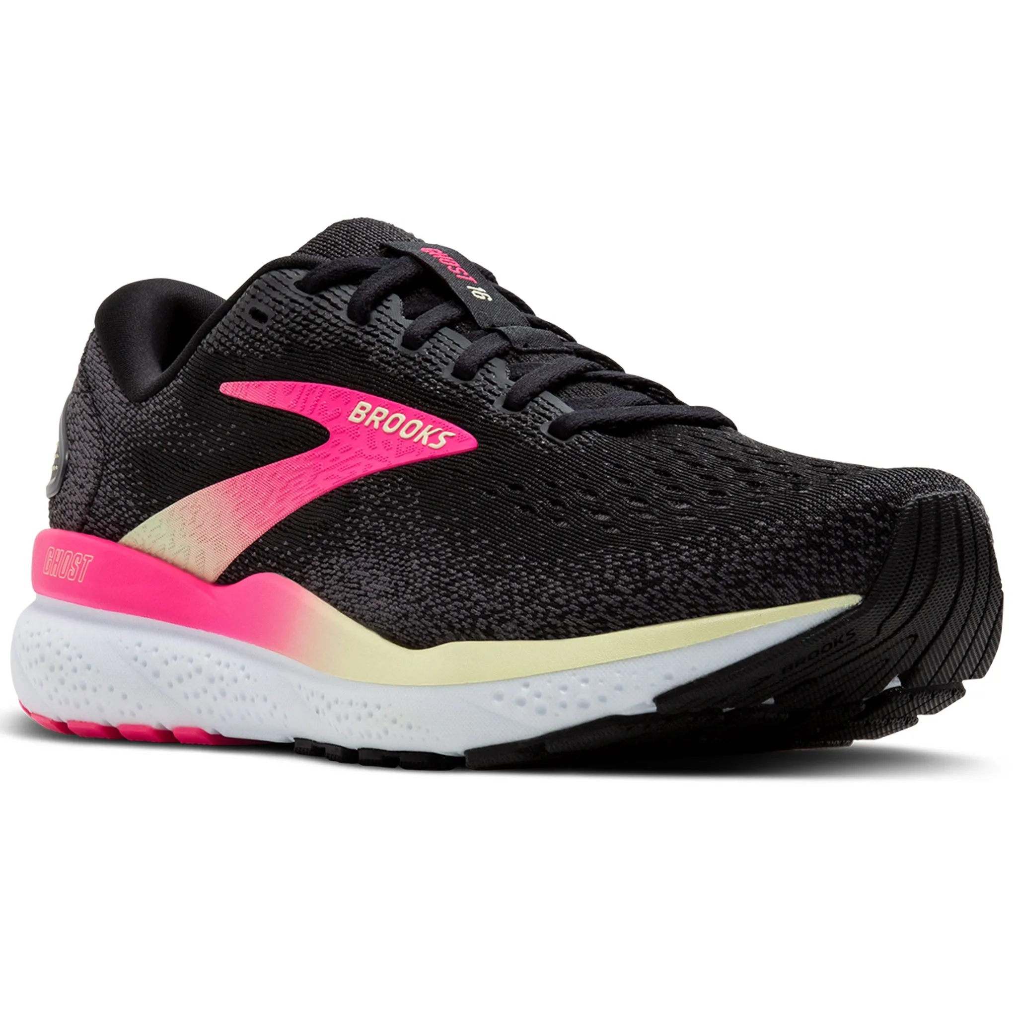 Brooks Ghost 16 Women's Black/Pink/Yellow