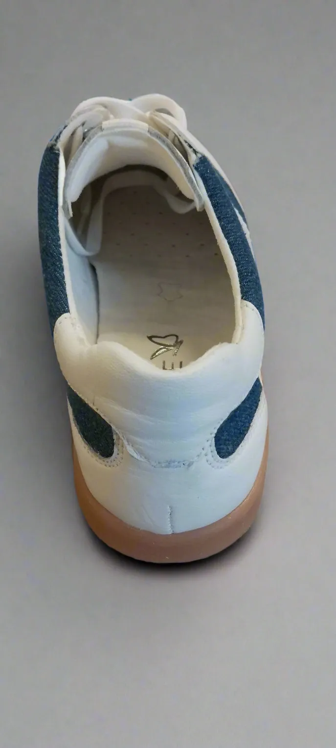 Caprice White Jeans Leather Trainer 23705