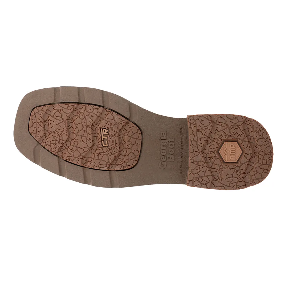 Core 37 Western Embroidered 11 Inch Pull On Slip Resistant Steel Toe Work Boots