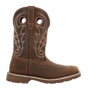 Core 37 Western Embroidered 11 Inch Pull On Slip Resistant Steel Toe Work Boots