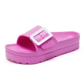 Cuzcare Women Outdoor Orthopedic Sandals Memory Foam Platform Slides