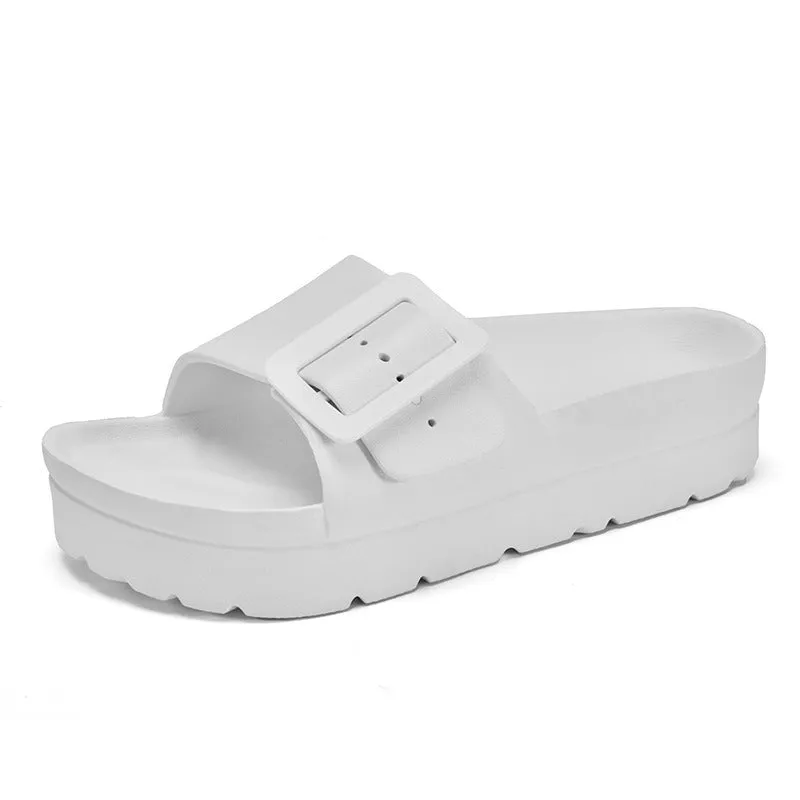 Cuzcare Women Outdoor Orthopedic Sandals Memory Foam Platform Slides