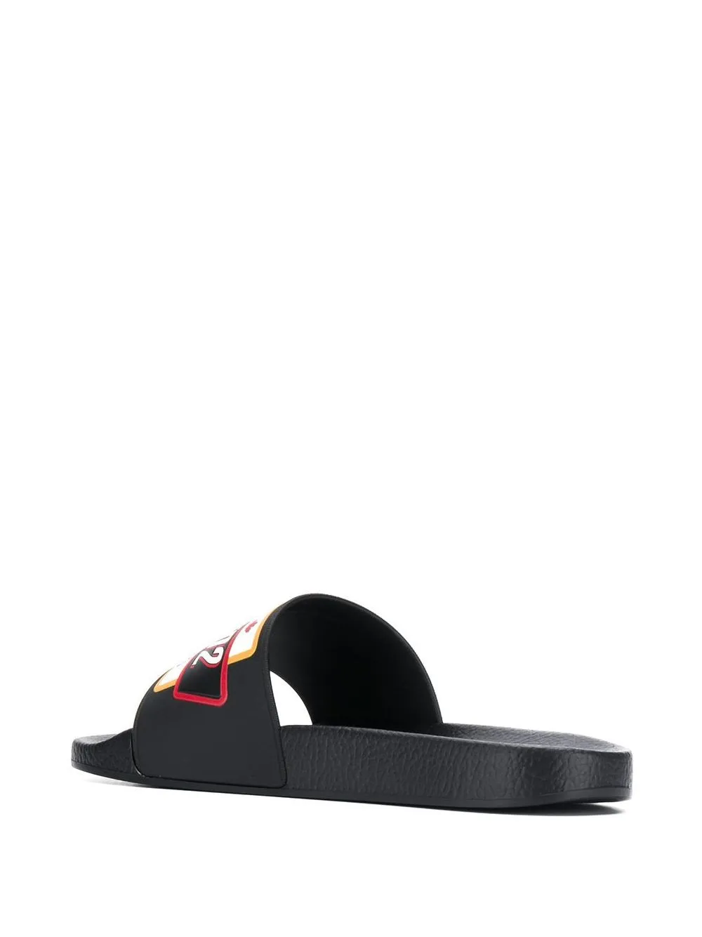 DSQUARED Logo Patch Sliders Black