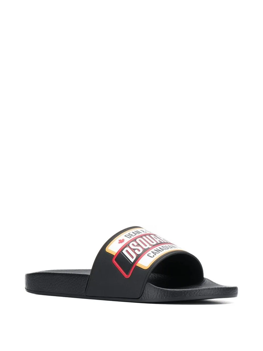 DSQUARED Logo Patch Sliders Black