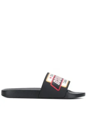 DSQUARED Logo Patch Sliders Black