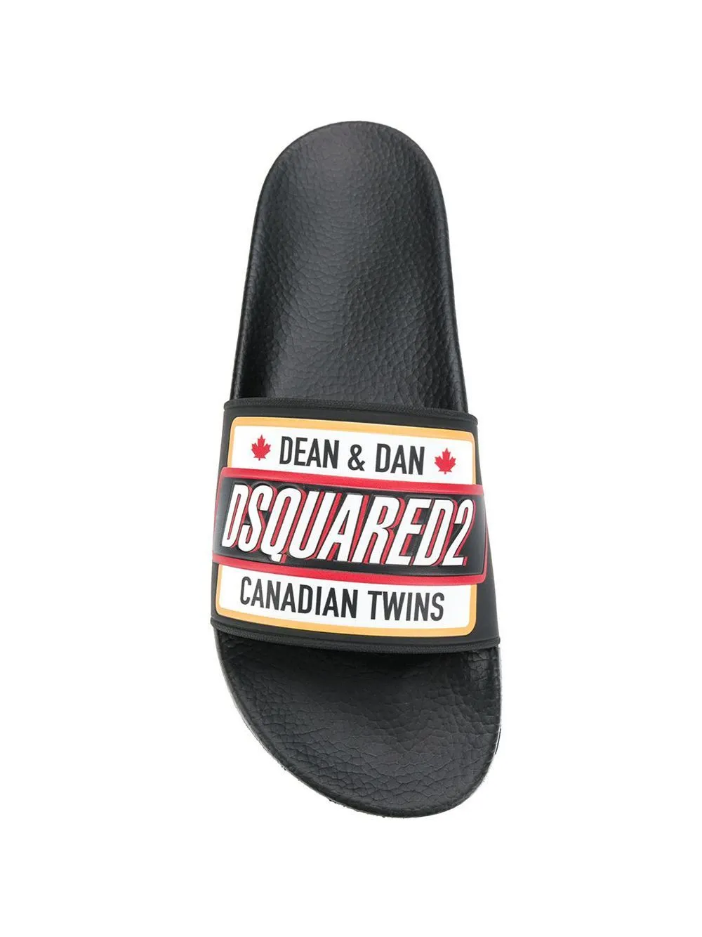 DSQUARED Logo Patch Sliders Black
