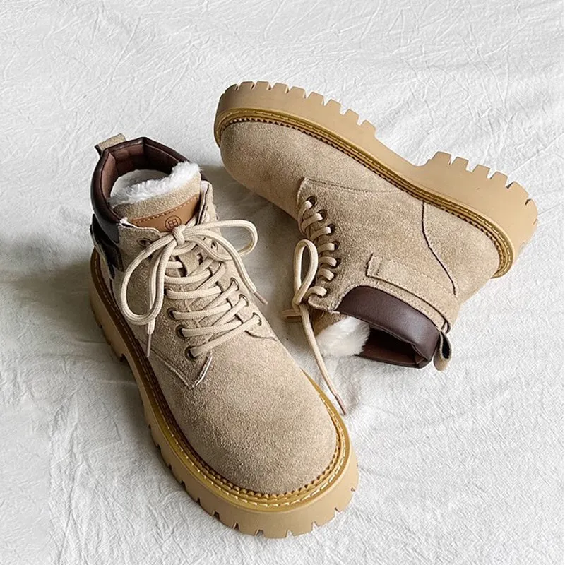 Frosted Suede Thermal Martin Boots