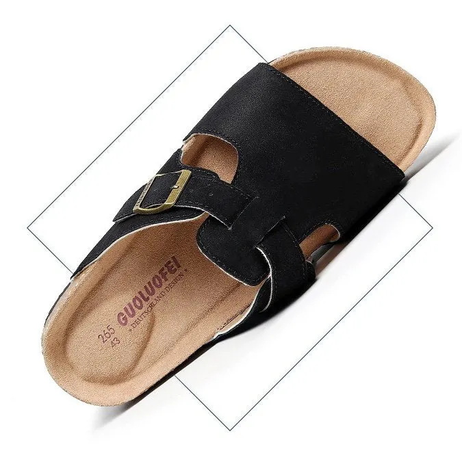 Groovywish Orthopedic Sandals For Men Premium Suede Leisure Summer Slides