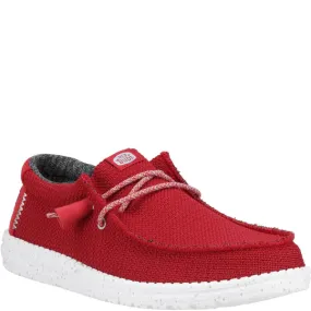 Hey Dude Men's Wally Sport Mesh Trainers Dark Red