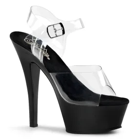 KISS-208 Clear Upper Black Platform Pole Dancing Shoe