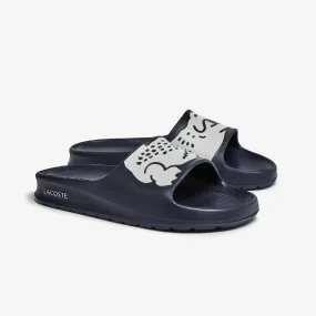 LACOSTE Women's Croco 2.0 All Rubber Slides (Navy/White)(7-41CFA0035-092)