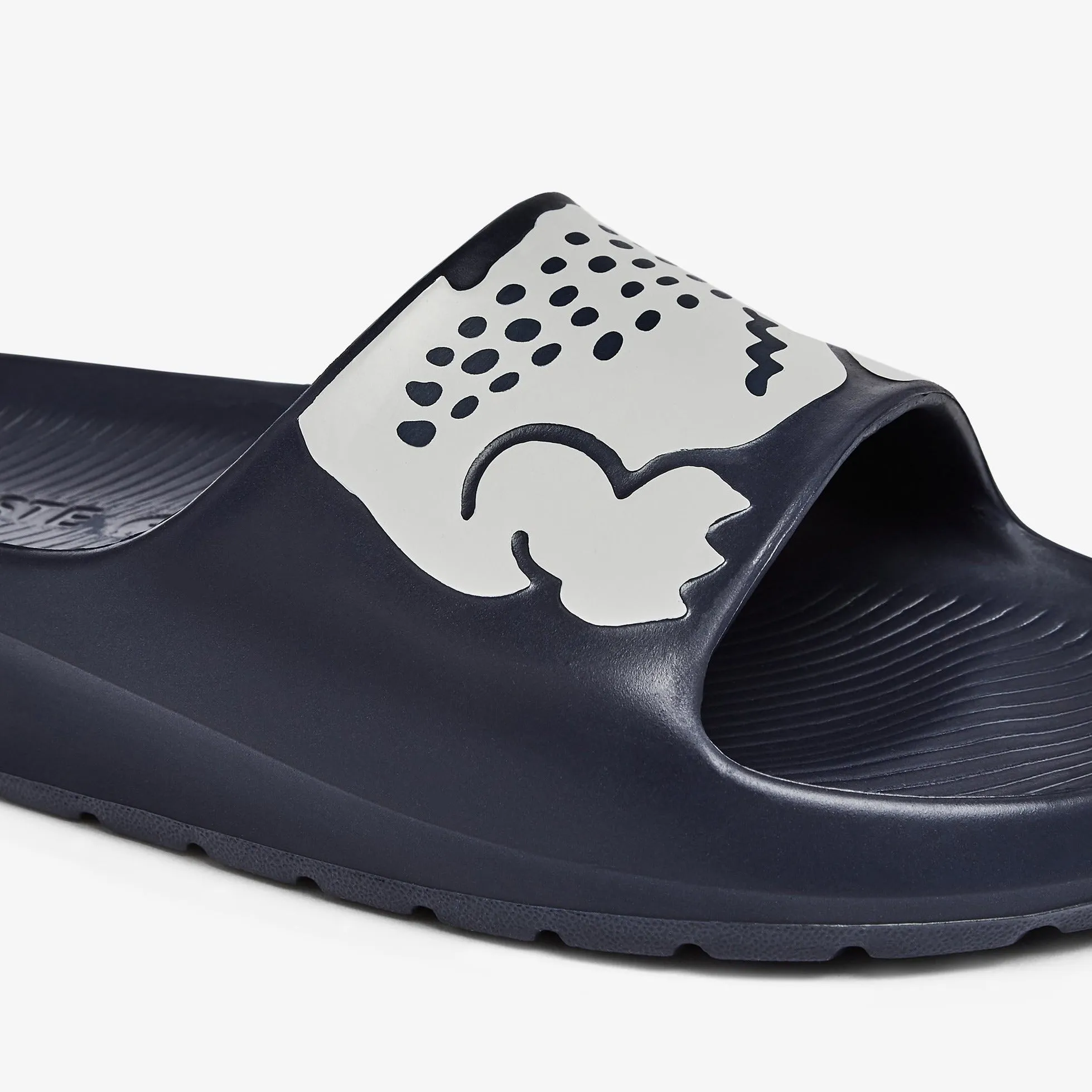 LACOSTE Women's Croco 2.0 All Rubber Slides (Navy/White)(7-41CFA0035-092)