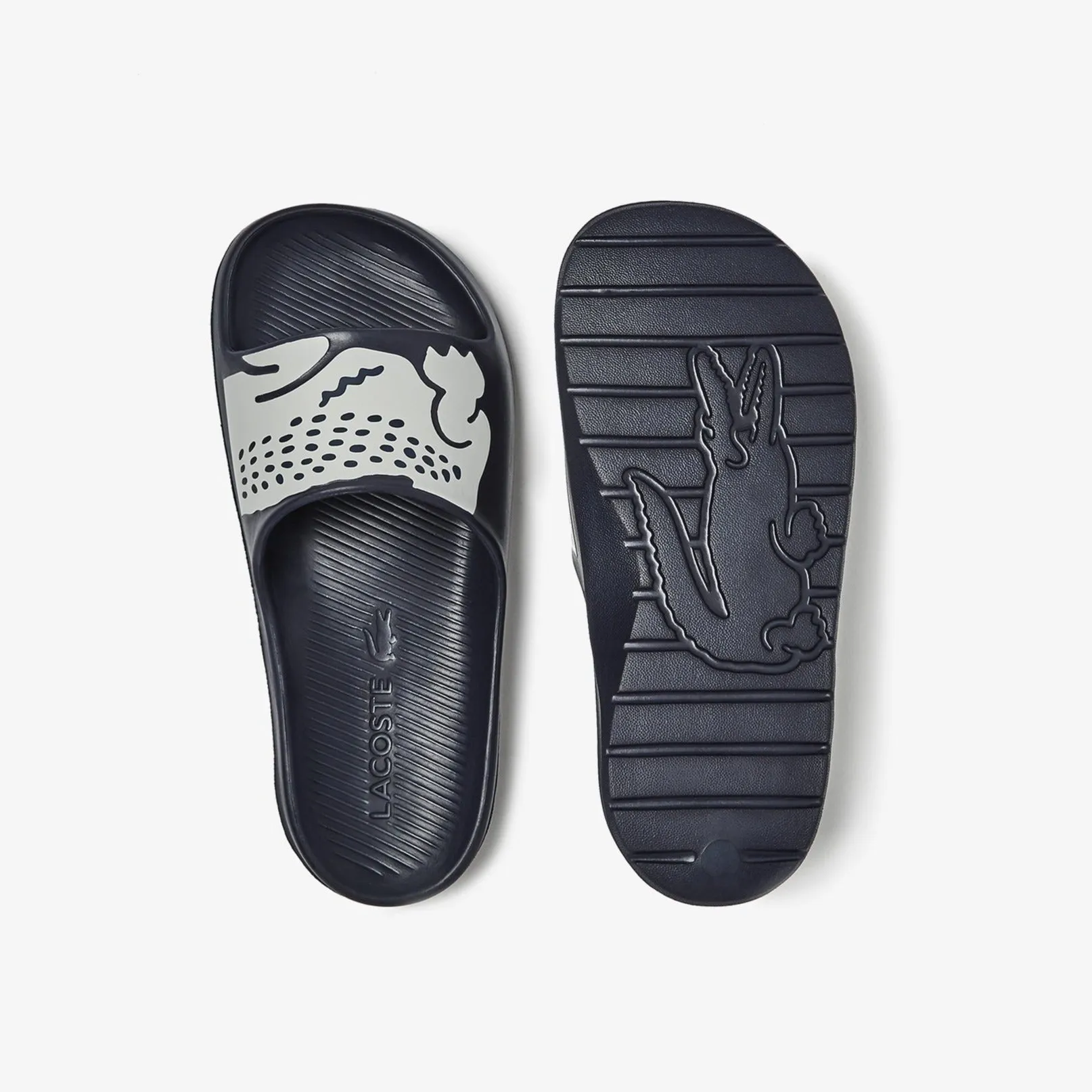 LACOSTE Women's Croco 2.0 All Rubber Slides (Navy/White)(7-41CFA0035-092)