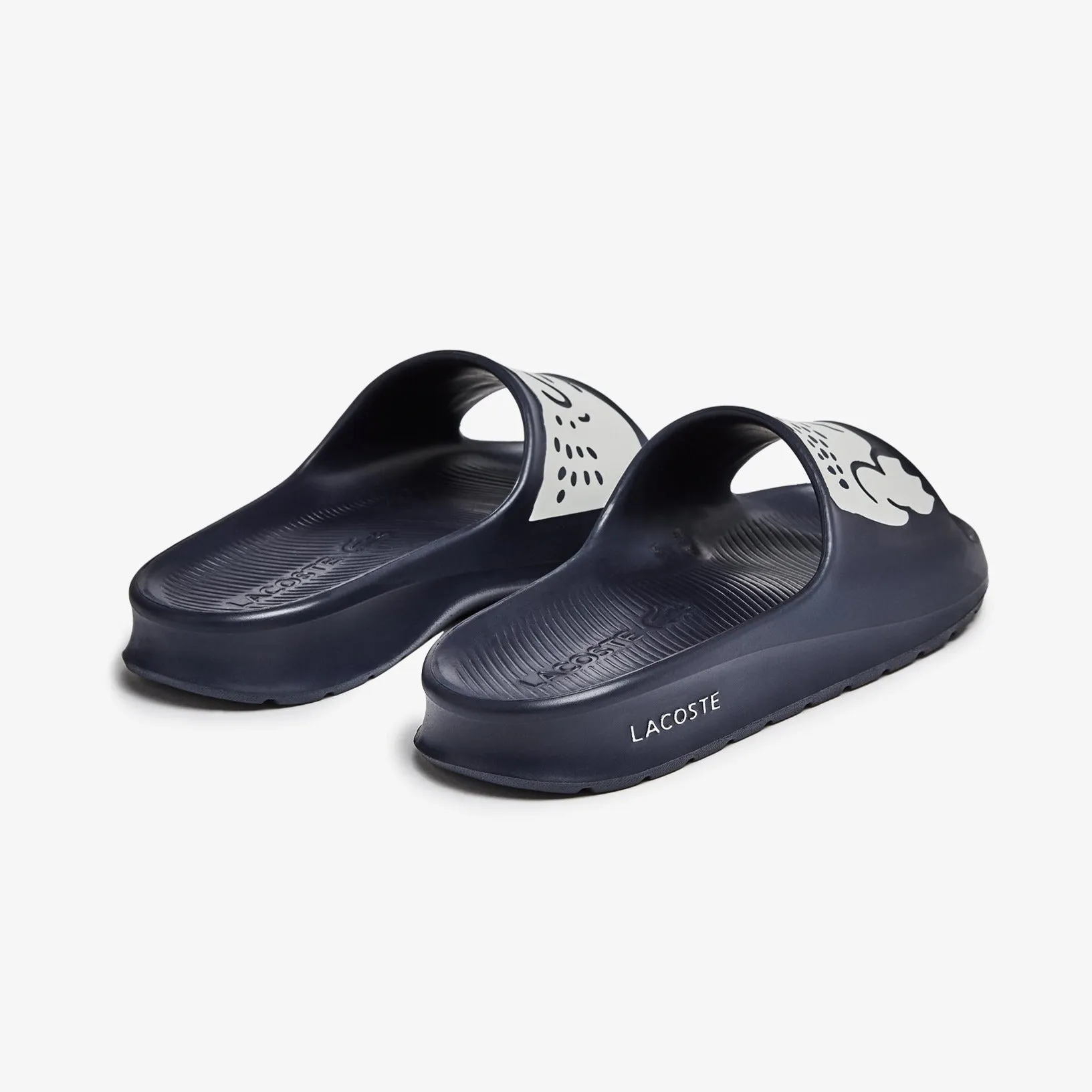 LACOSTE Women's Croco 2.0 All Rubber Slides (Navy/White)(7-41CFA0035-092)