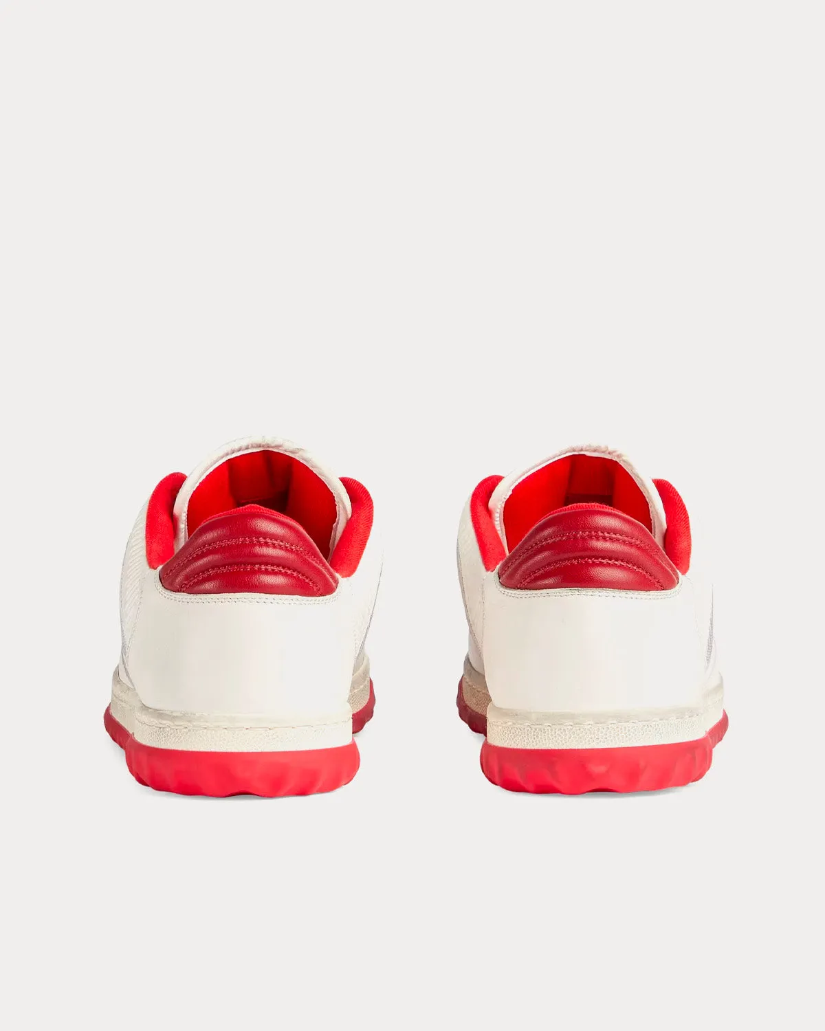 MAC80 Leather Off White / Red Low Top Sneakers