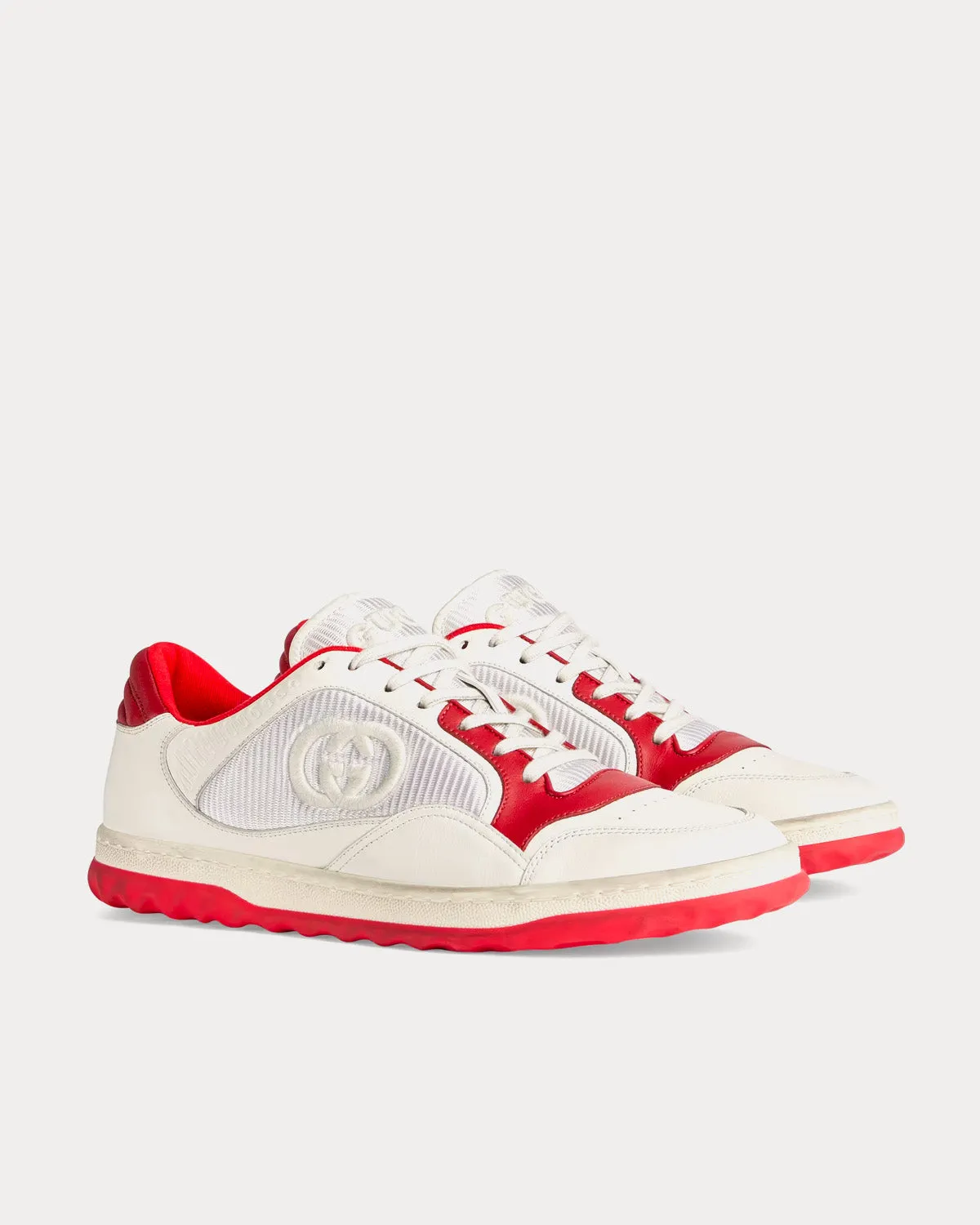 MAC80 Leather Off White / Red Low Top Sneakers