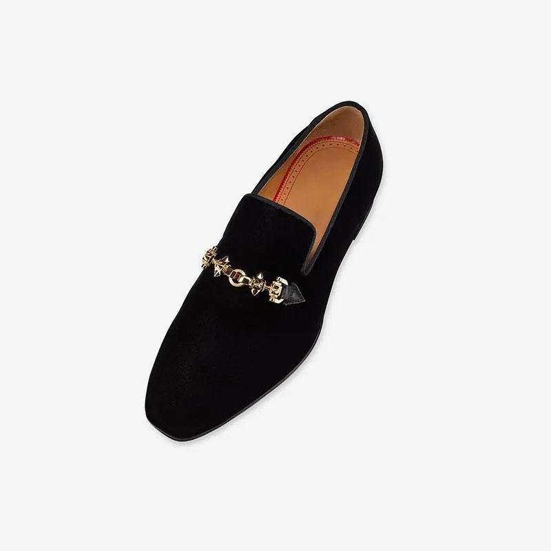Men's Black Loafers Suede Leather