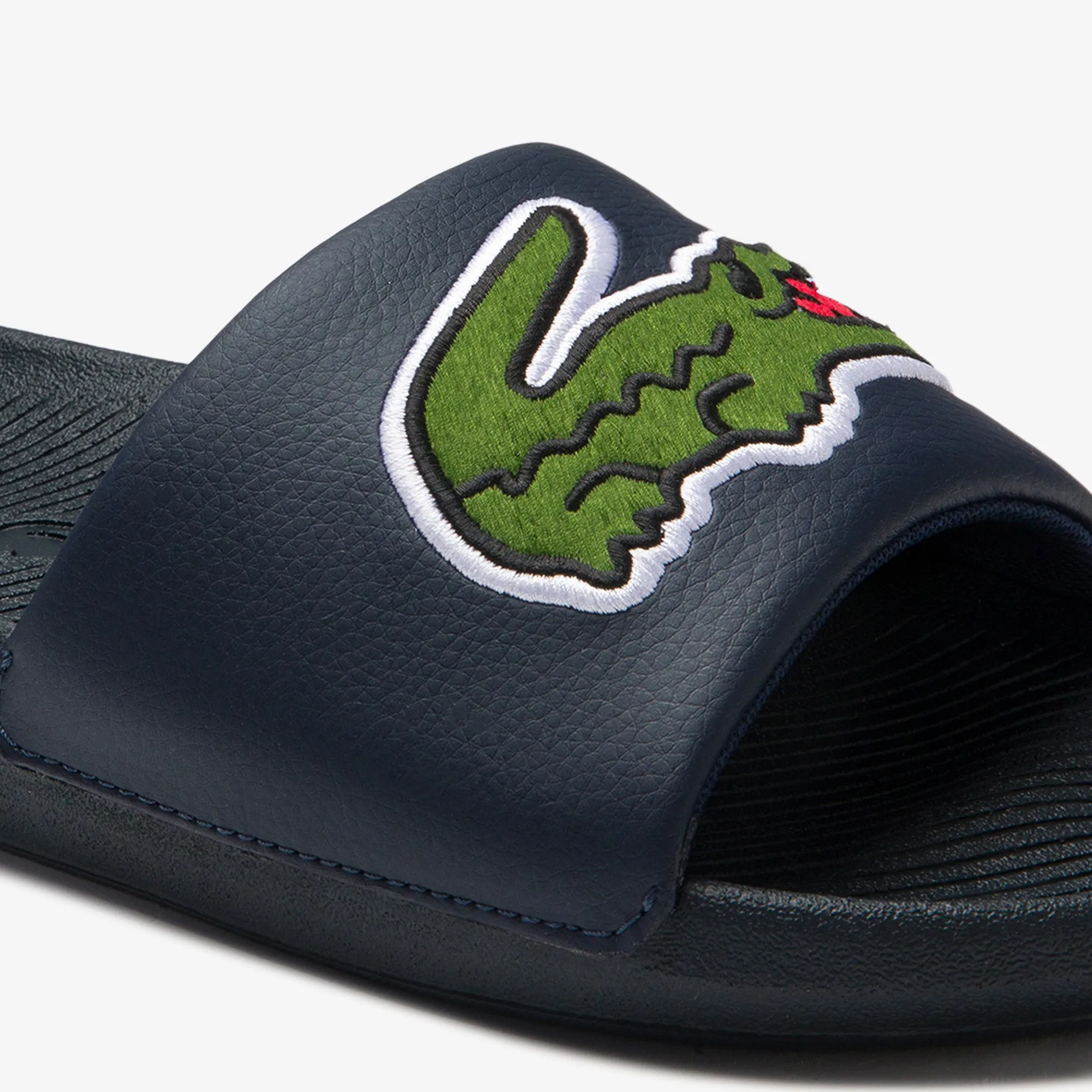 Men's Croco Synthetic Slides-Navy