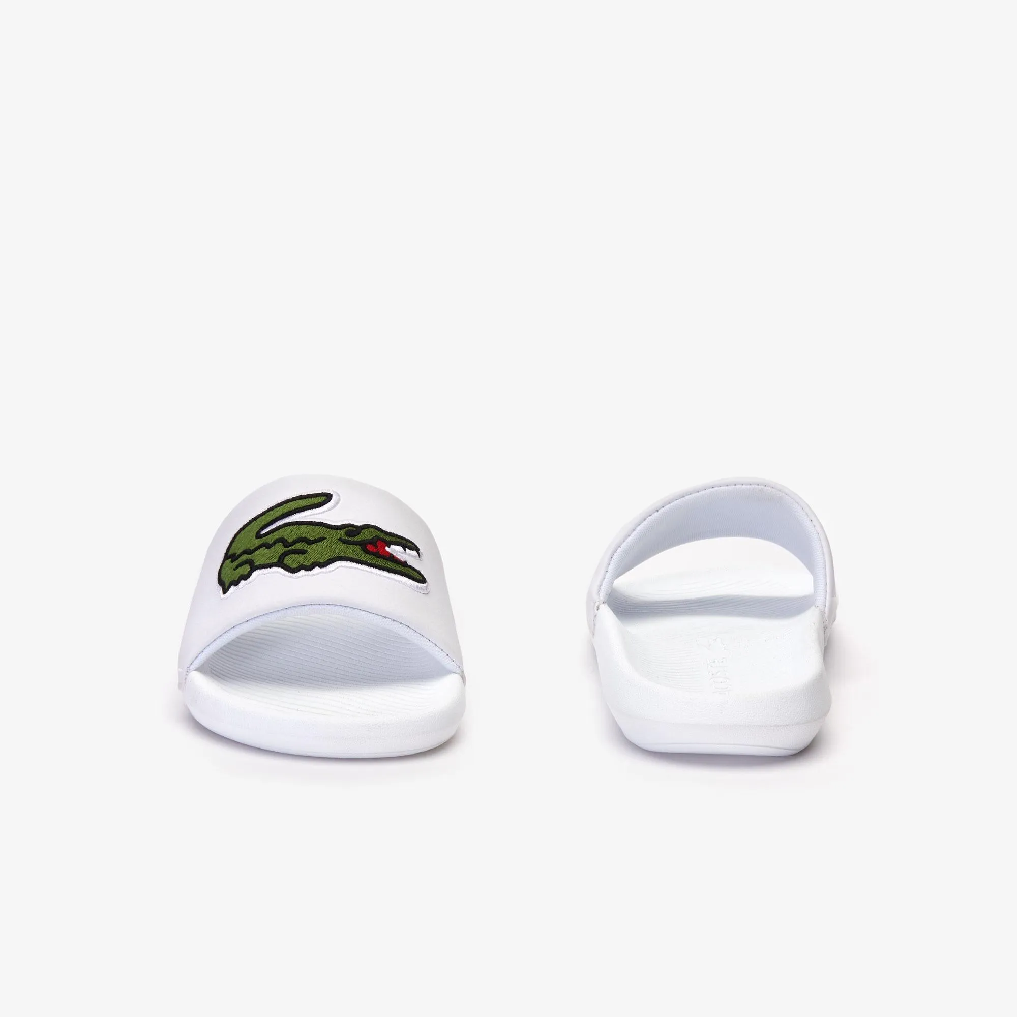 Men's Croco Synthetic Slides-White