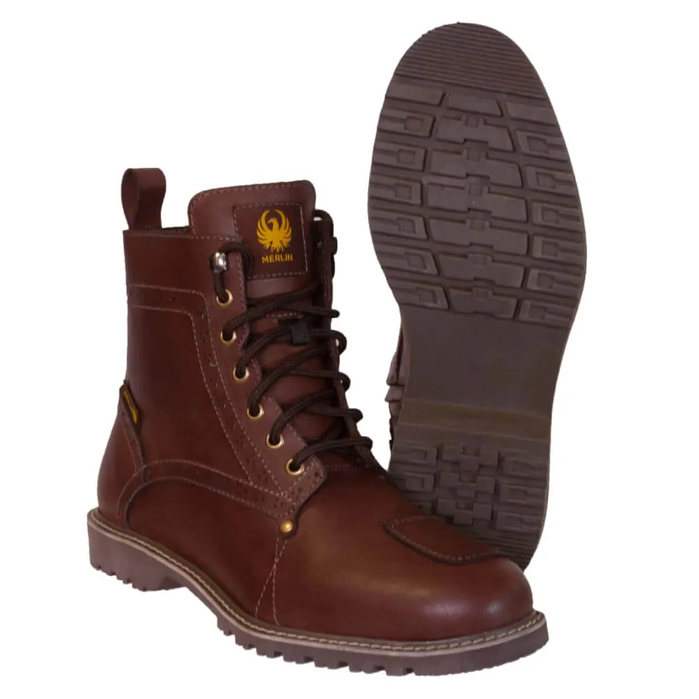 Merlin Derby Brogue D3O Waterproof Boots Brown