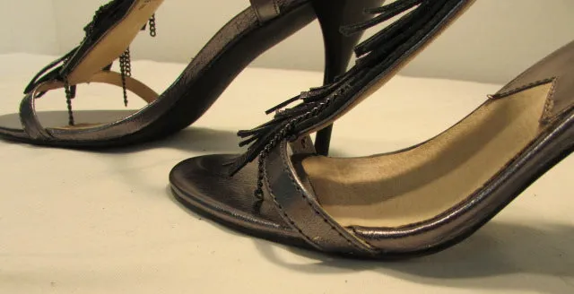 Michael Kors Metallic Gunmetal Vienna Sandals