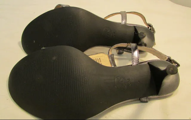 Michael Kors Metallic Gunmetal Vienna Sandals