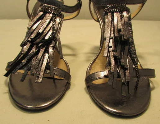 Michael Kors Metallic Gunmetal Vienna Sandals