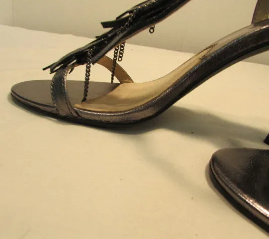 Michael Kors Metallic Gunmetal Vienna Sandals