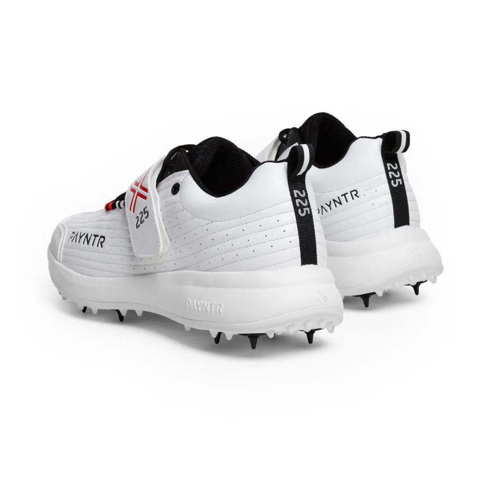 PAYNTR Men's Bowling Spike Cricket Shoe (White)