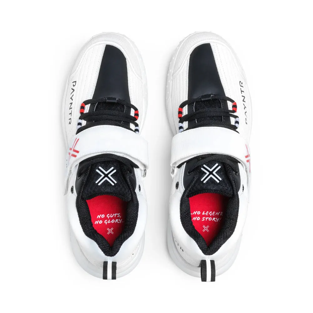 PAYNTR Men's Bowling Spike Cricket Shoe (White)