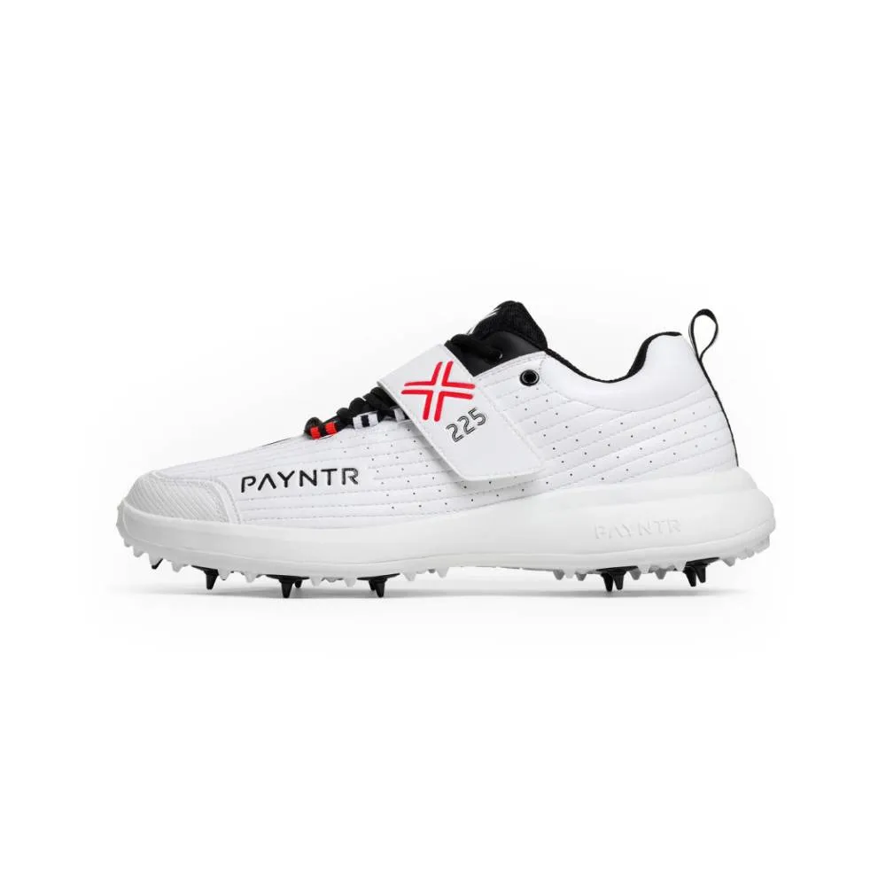 PAYNTR Men's Bowling Spike Cricket Shoe (White)