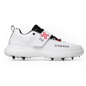 PAYNTR Men's Bowling Spike Cricket Shoe (White)