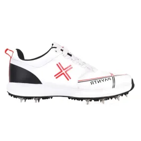 PAYNTR Men's Spike Cricket Shoe (White/Black)
