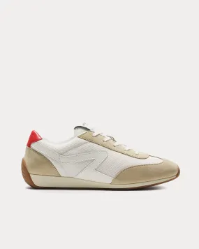 Retro Runner Slim Mesh Off White / Beige / Red Low Top Sneakers