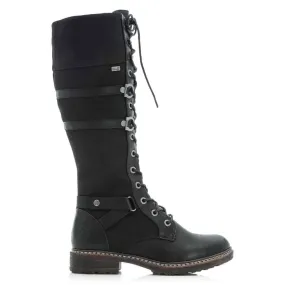 Rieker Women's Tall Lace & Zip Boots- Black