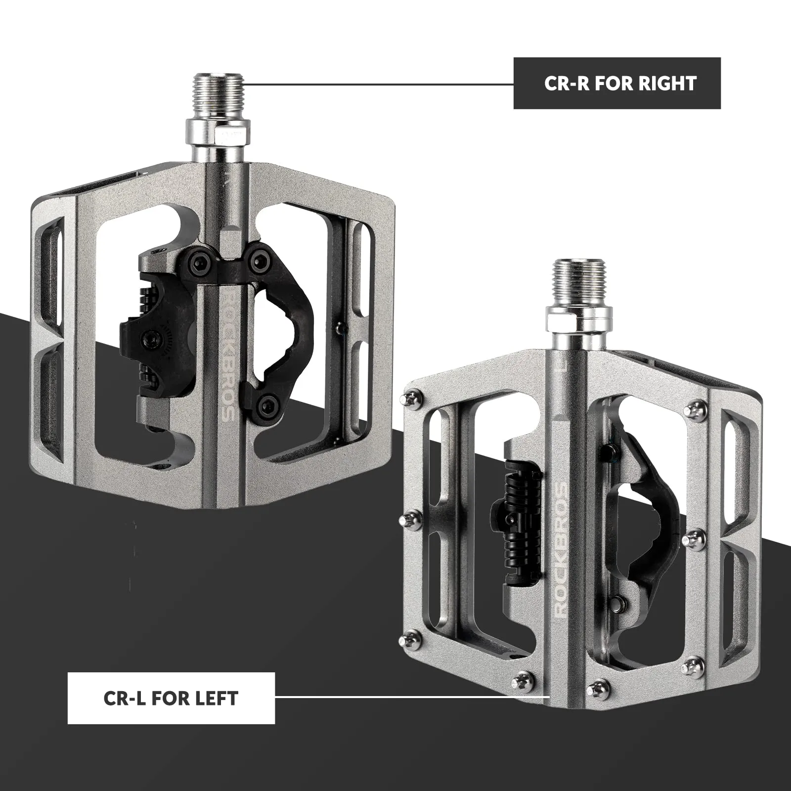 ROCKBROS Dual Functionality Bike Pedals Clipless Flat Bike Pedals (Pair)