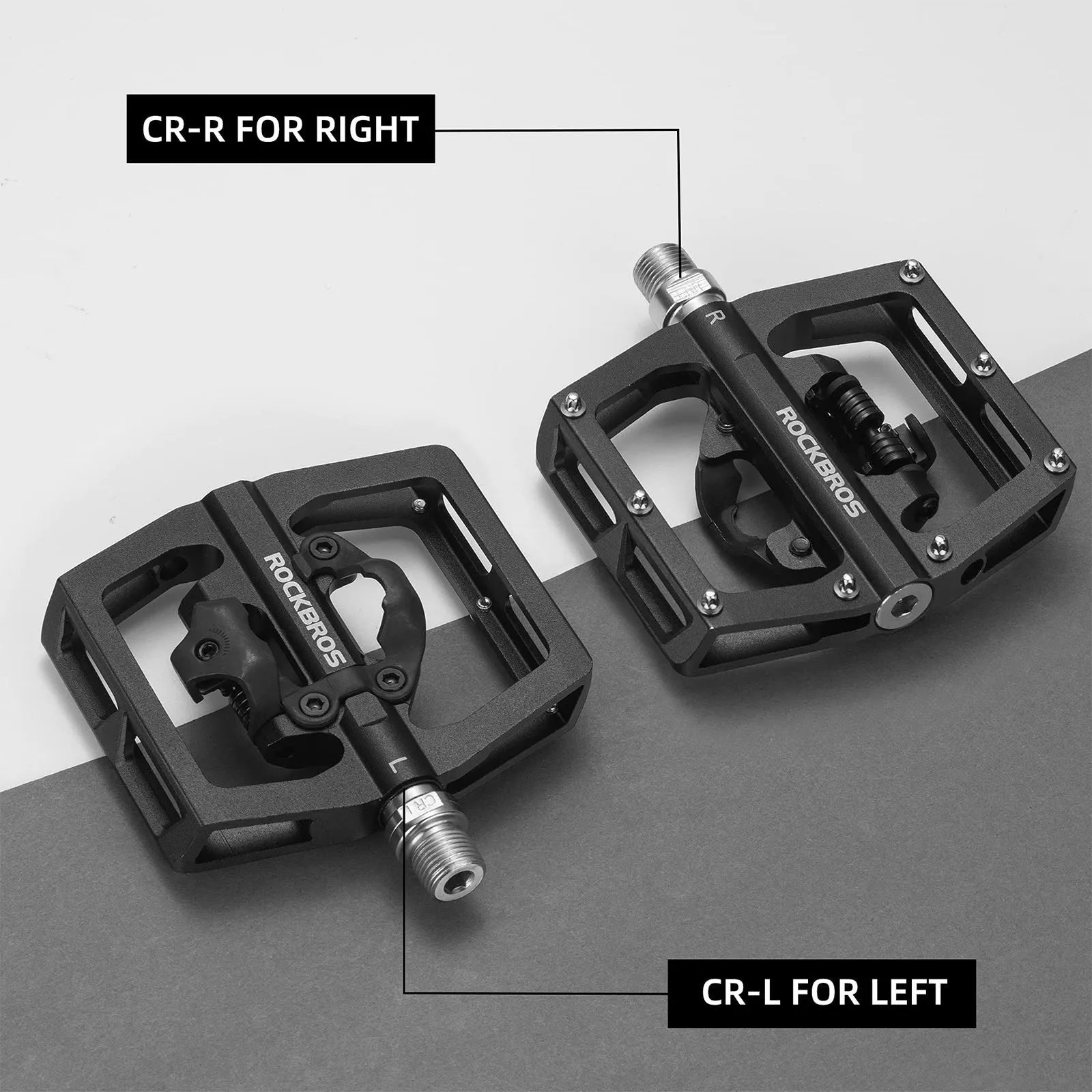 ROCKBROS Dual Functionality Bike Pedals Clipless Flat Bike Pedals (Pair)