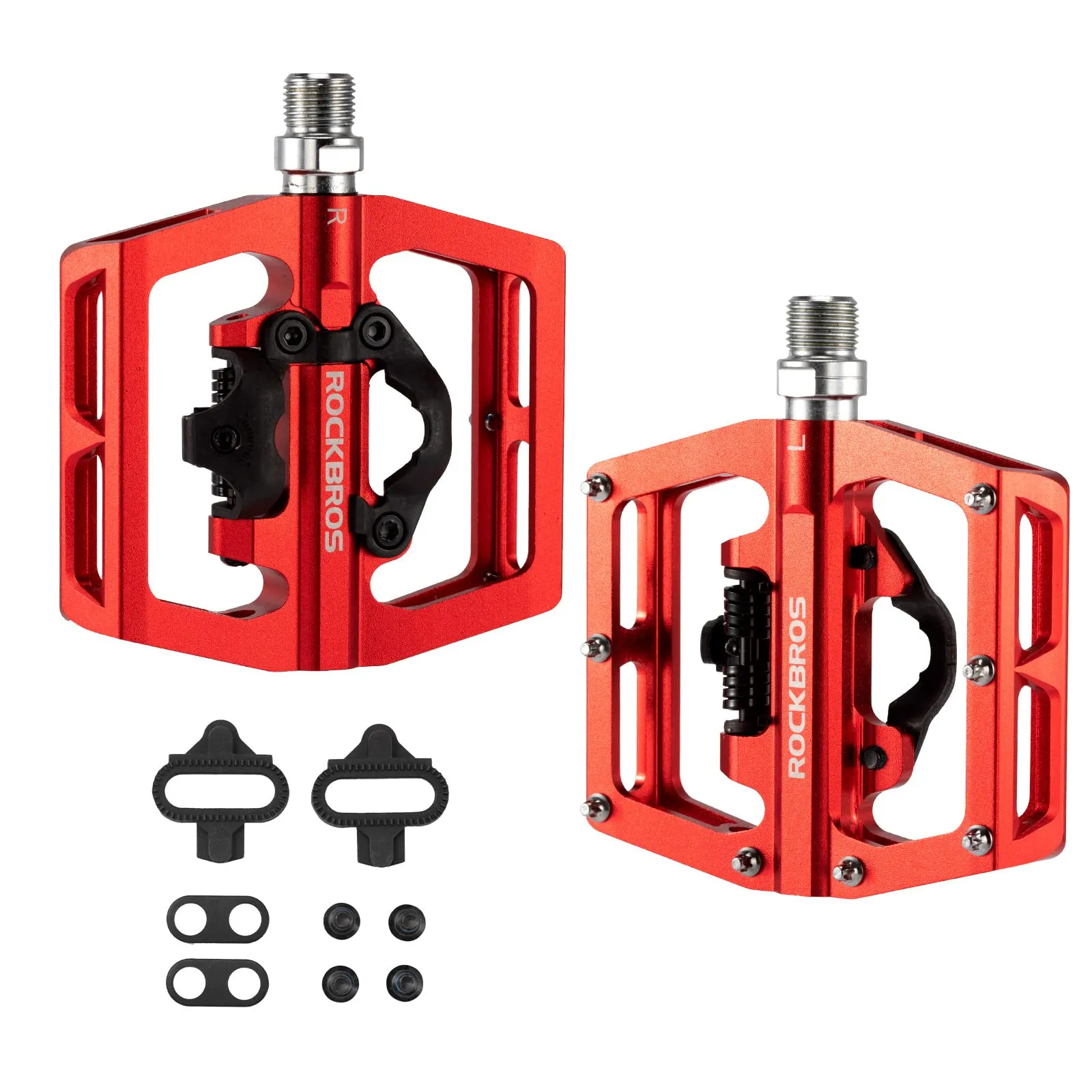 ROCKBROS Dual Functionality Bike Pedals Clipless Flat Bike Pedals (Pair)
