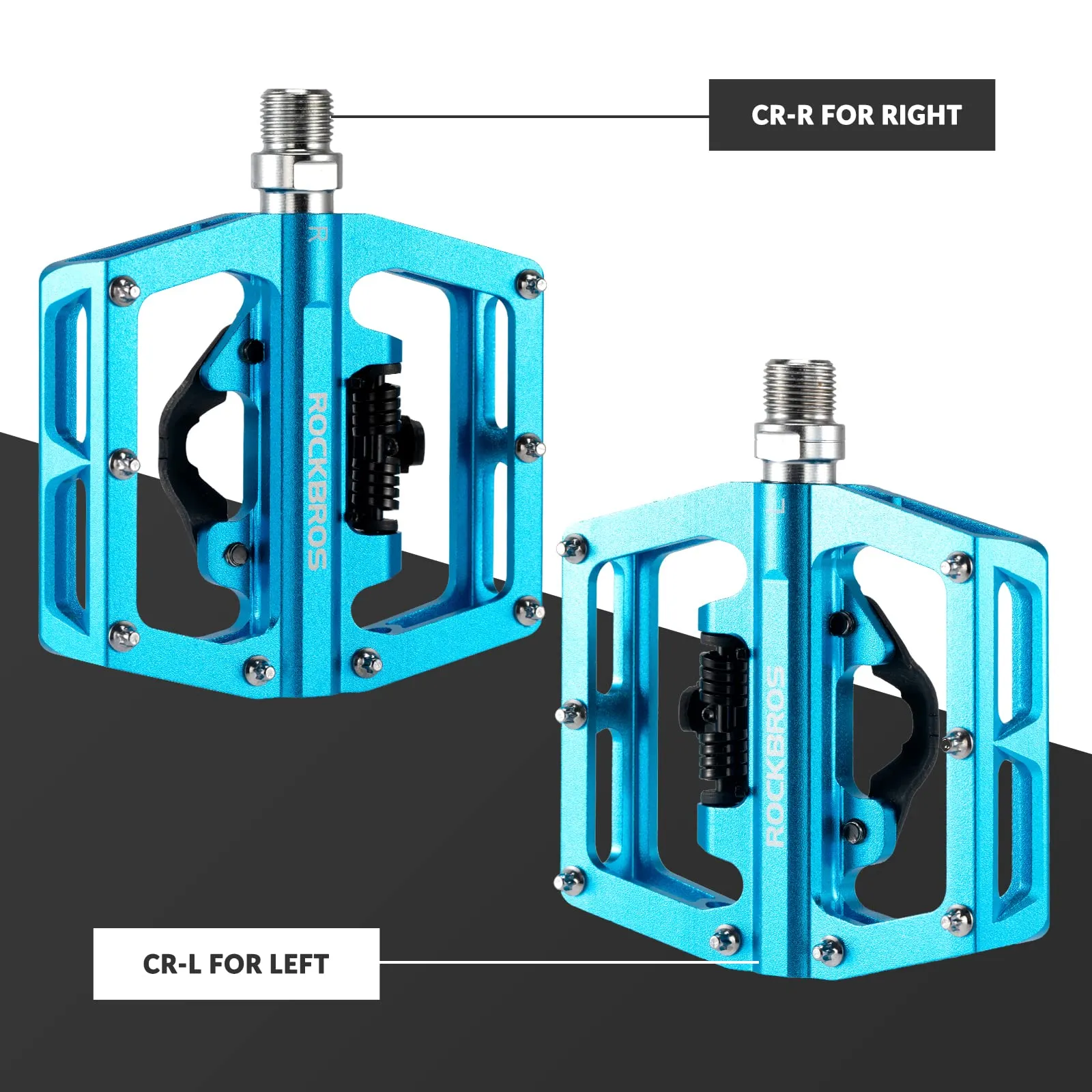 ROCKBROS Dual Functionality Bike Pedals Clipless Flat Bike Pedals (Pair)