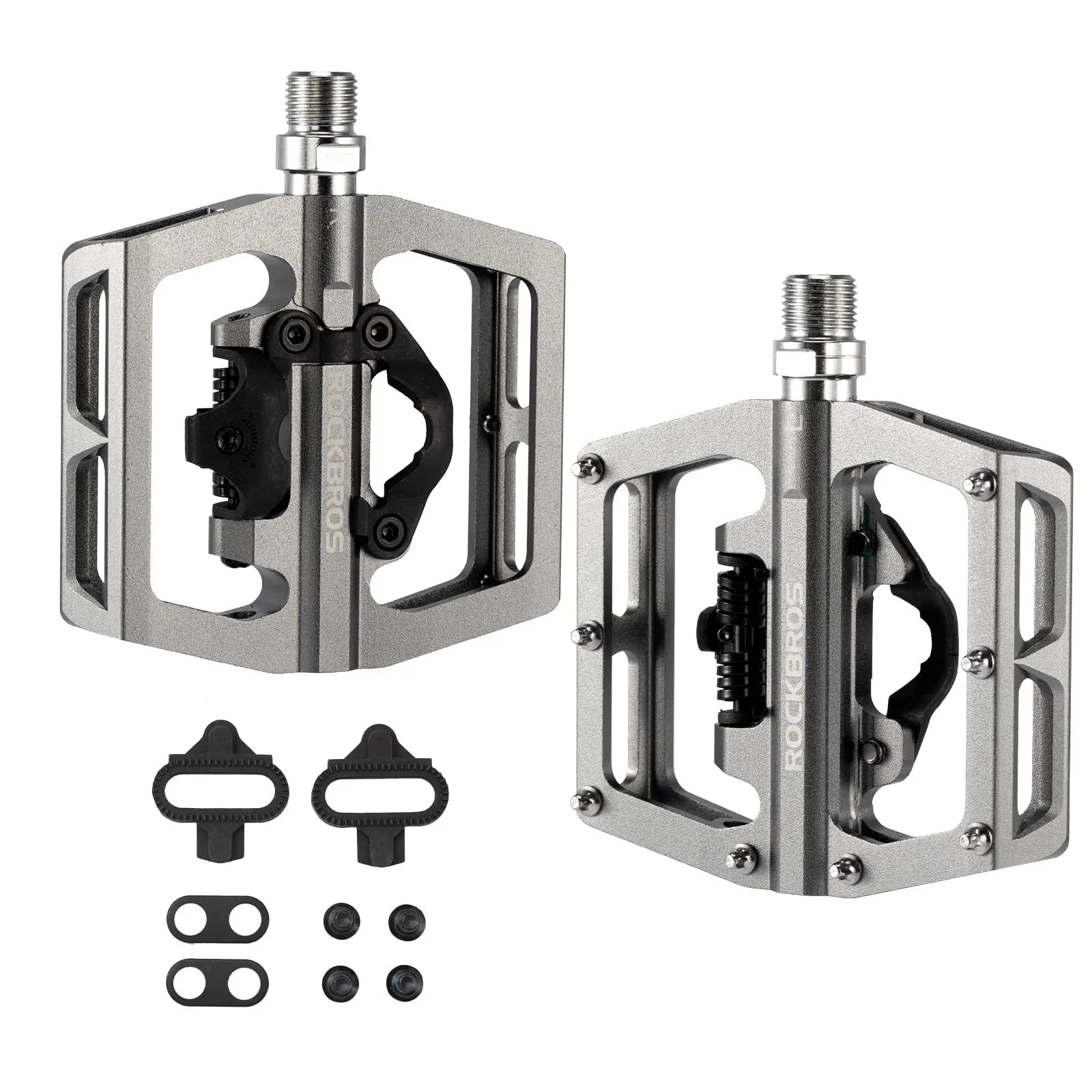ROCKBROS Dual Functionality Bike Pedals Clipless Flat Bike Pedals (Pair)