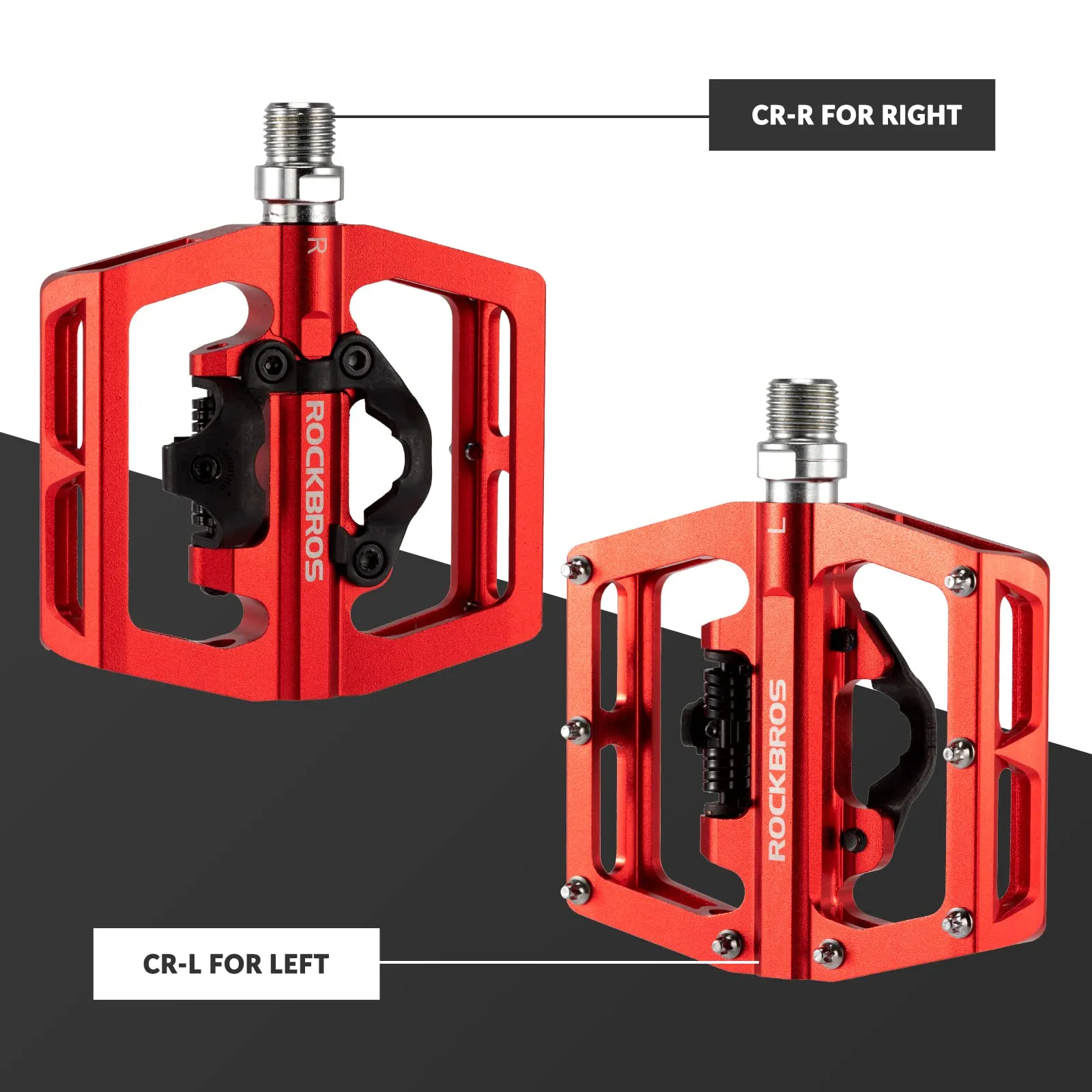 ROCKBROS Dual Functionality Bike Pedals Clipless Flat Bike Pedals (Pair)