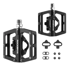 ROCKBROS Dual Functionality Bike Pedals Clipless Flat Bike Pedals (Pair)