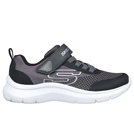 Skechers Skech Fast Solar Squad Charcoal Black Velcro Boys Trainers