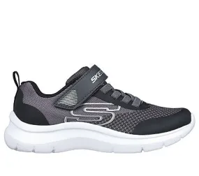 Skechers Skech Fast Solar Squad Charcoal Black Velcro Boys Trainers